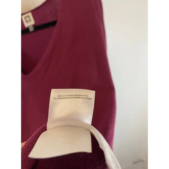 Anne Klein Women's V-Neck Long Sleeve Knit Pullover‎ Sweater Size 2X Plum - Picture 5 of 5